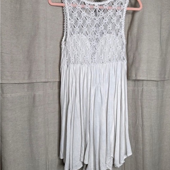Free People White Boho Embroidered Lace Fiesta Mini Dress - Picture 5 of 7